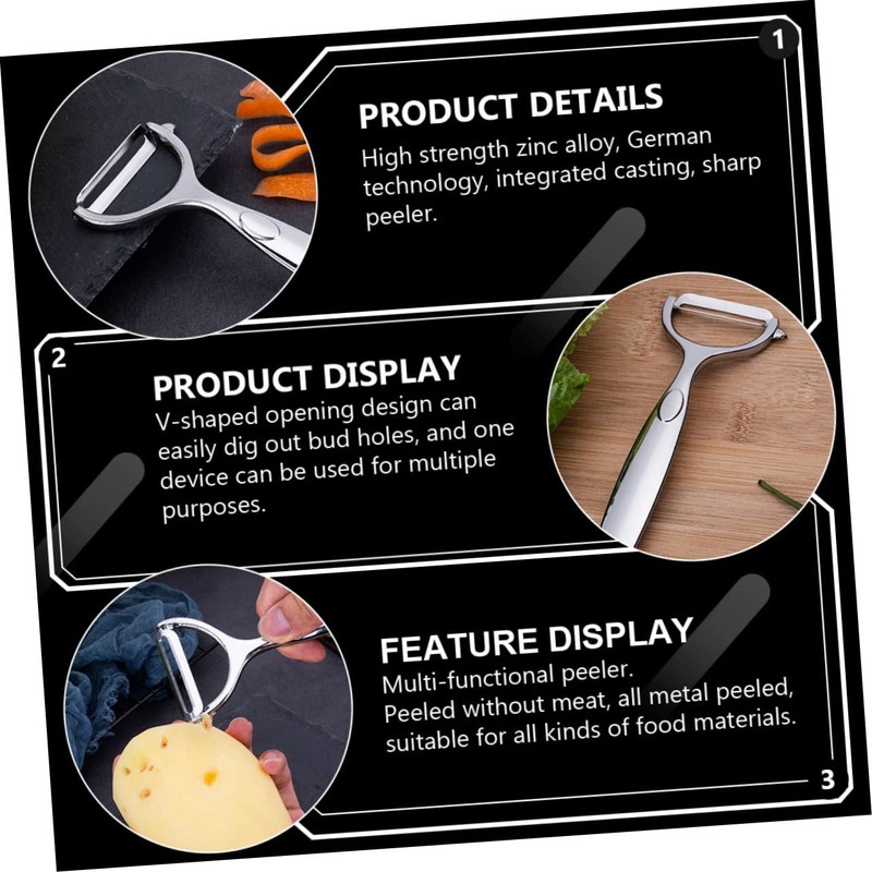 Mobestech 2Pcs Y Shape Stainless Steel Fruit Vegetable Peeler Ergonomic