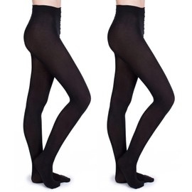 BBXWANG 2 Pairs of Tights Black 100 Denier Opaque Tights Soft Tights Women's Thermal Tights Winter, black