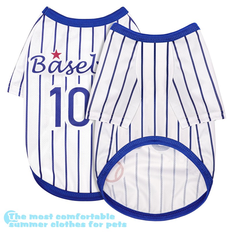 Paiaite Sleek Striped Dog Vest: Sleeveless Baseball-Style Dog Shirt, Ideal