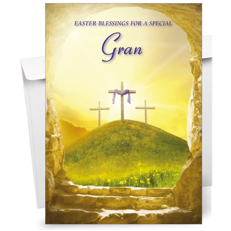 Gran Religious Easter Card - Christian Easter Card - A5