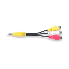 Conwork 3.5mm Stereo Male to 3 RCA Female Splitter Extension Cable for Audio Video AUX Port - 6 inch Long