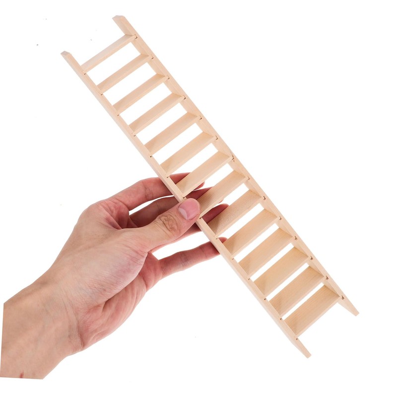 ORFOFE Miniature Ladder Wooden Tiny Ladder 1/12 Scale Mini House
