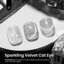 Beetles Cat Eye Gel Nail Polish, 1 Pcs 9ml Sliver Glitter Cat Eye Sliver Dreamscape with Magnet Soak Off LED Nail Manicure DIY Art Home Salon Gifts for Women