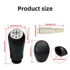 Akso Aoyupe 1Set Black, 5-Speed Manual Car Shift Knob and Decorative Cover, Suitable for Renault Compatible Fashionable Anti Slip Silicone Cover for Men and Women.