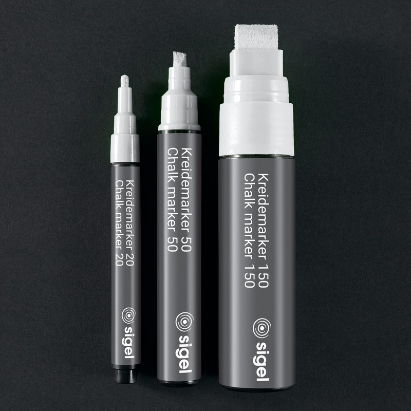 SIGEL BA184 Chalk Marker White Pack of 2 Chisel Tip