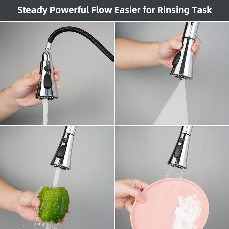 Hibbent Kitchen Faucet Head Replacement, Pull Down Kitchen Spray Head