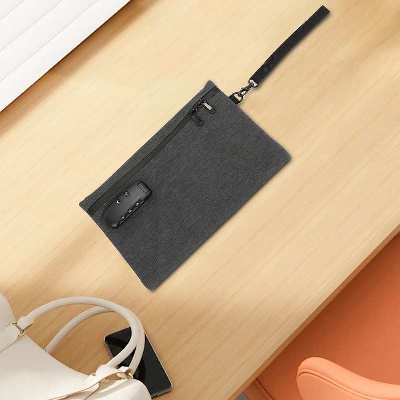 Activated Carbon Smell Proof Bag with Combination Lock Gray Smell