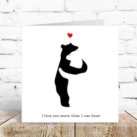 Cute Valentines Day Card Anniversary Card Birthday Card Husband Wife Boyfriend Girlfriend Romantic Love Bear Hug Adore Special
