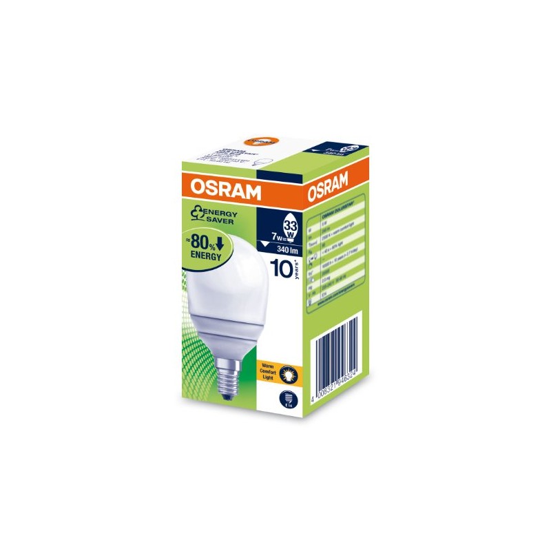 Osram Duluxstar Low Energy Mini Ball 7w SES E14 Warm