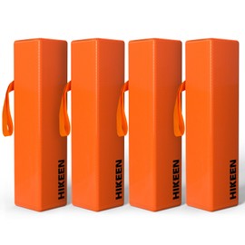 Hikeen 4PCS Football Pylons, Set of 4 Orange Football Yard Markers – 4.4lb Sand-Weighted Football Field & Flag Football Accessories, Durable Soft Sports Cones with Carry Handles for Field Goal Post