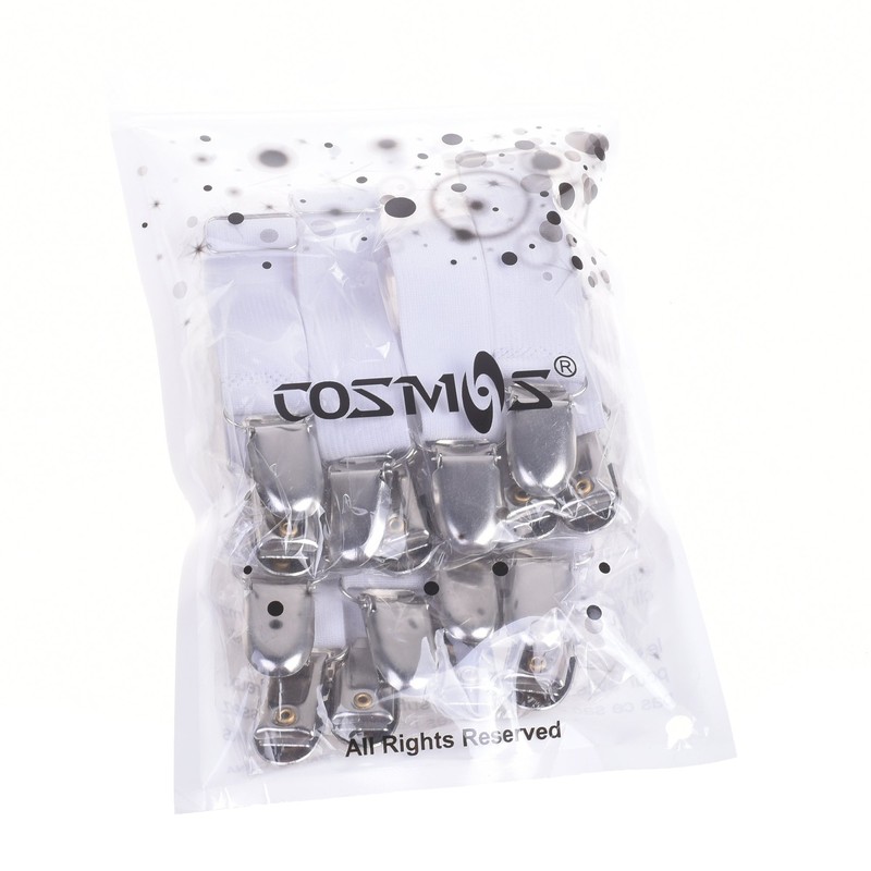 Cosmos Pack of 8 Ajustable Fasteners Suspenders Gripper Elastic Straps