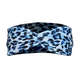 HODASHI Fashion Women Leopard Print Cross Elastic Headband Gym Hairband Hair Women's Fashion Headbands Hair Accessories (Blue, Large)