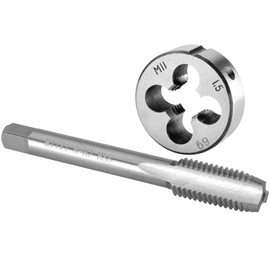 Burkit M11 X 1.5 Tap and Die Set, M11 x 1.5 Machine Thread Tap and Round Die Right Hand