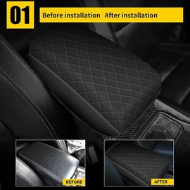 AOMSAZTO Armrest Covers for 2016-2021 Jeep Cherokee Console Pad for Jeep Cherokee