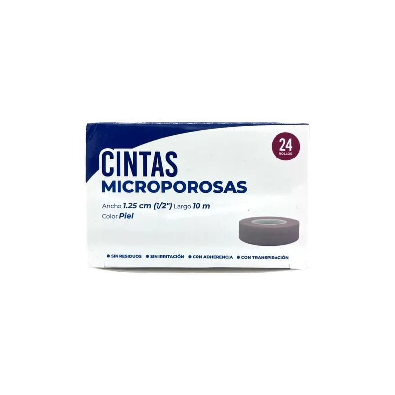 Cinta Microporosa Color Piel 1.25 Cm X 10 Mts Caja