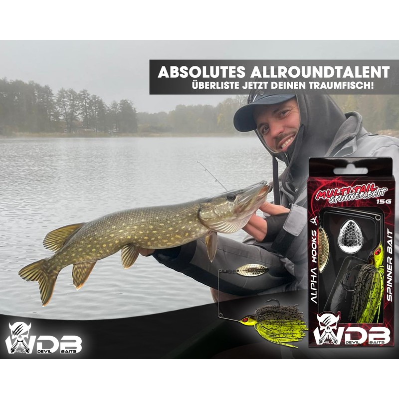Wild Devil Baits Multi Tail Spinner Bait Artificial Bait Spin