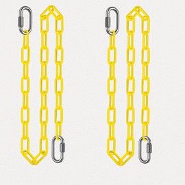 2 Pcs 87'' PVC Coated Swing Chain with 4 Free Quick Links Heavy Duty Hanging Swing Hardware Kit Anti-Rust Iron Link Chains for Playground Kids Tree Hammock Chairs Sandbags Accessories and Replacement