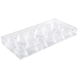 Chocolate World 1193 Polycarbonate Chocolate Mold Candy Mould with 12 Mouse Cavities 32mm x 56mm x 24mm High, Clear, CW1193