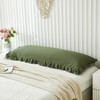 Herside Olive Green Body Pillowcase Lace Ruffled Long Pillow Case
