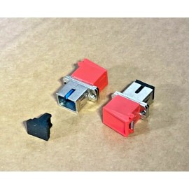 AFOP QTY:2 AFOP Flip Coupler Shutter Fiber Optic SC~SC Metallic Adapters w/ Flange