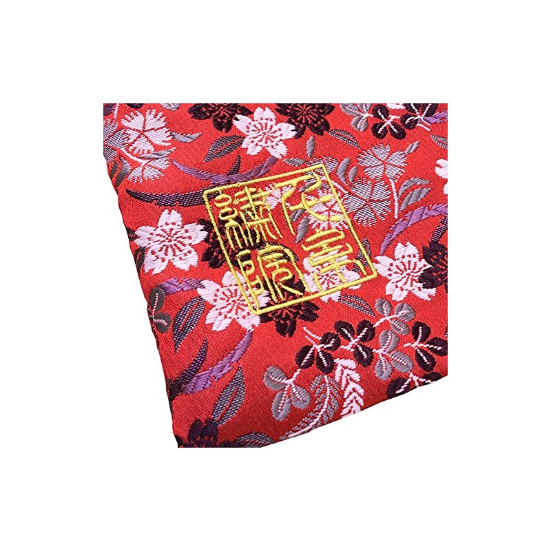 Senitosuin Nishijin Textile Brocade Drawstring Bag (with Lining) Black Red