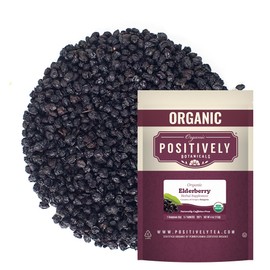 Organic Positively Botanicals Company, Elderberry, Herbal Tea Loose Leaf Botanical, 4 Ounce
