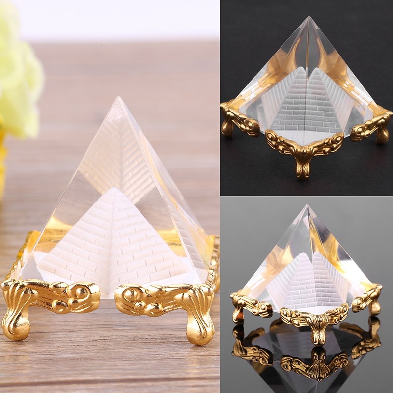 Walfront Crystal Pyramids Figurine, Egyptian Pyramids Figurine Statue Model with