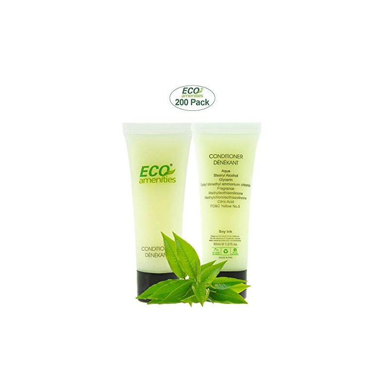 ECO AMENITIES Travel size 1.1oz hotel conditioner in bulk, Clear,