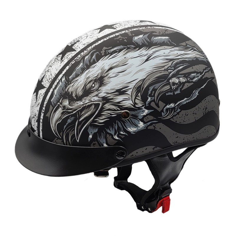 Vega Warrior Half Helmet 7830-055, Eagle Grey Flag, X-Large