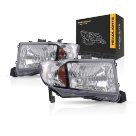 For Honda Ridgeline Headlight Assembly 2006 2007 2008 Pair Driver and Passenger Side | Black Housing | CAPA Certified | HO2502128
