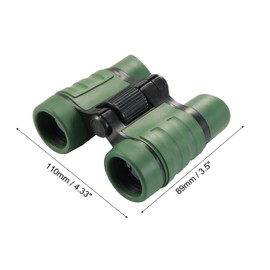 sourcing map Binoculars 4X30 Compact Foldable Binoculars Shock Proof Dark Green with Neck Strap for Bird Watching Hiking Camping