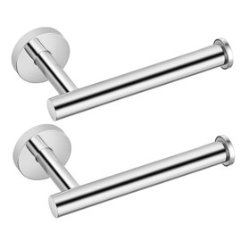 Toilet Paper Holder, Eolax Perforated Roll Holder, Wall Mounted, Set of 2, SUS304 Stainless Steel, Toilet Roll Holder for Bathroom, Kitchen, Washroom (Chrome)