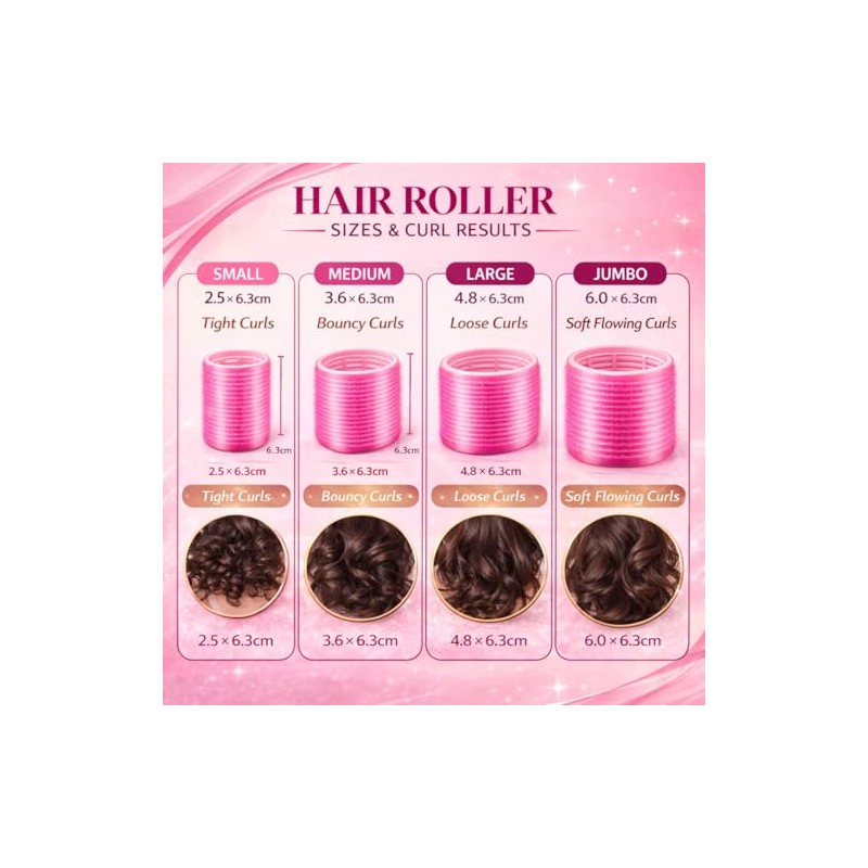 Hair Rollers with Clips 50PCS Set – Self Grip Curlers