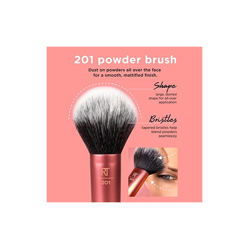 Real Techniques, Brocha de Maquillaje para Polvo y Base Mineral,