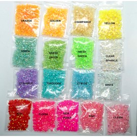 4 Colors Upon Your Choice, 4x400pcs,1600 pcs 3mm AB Jelly Rhinestones Flatback 14-Facet ~ 10ss ~ Tiny ~Decorations (You Pick 4(Message))