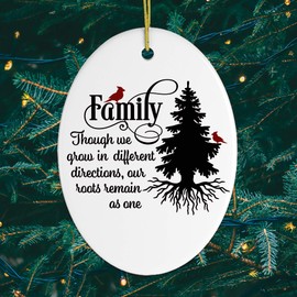 Lovely Family Quote Christmas Ornament (Oval)