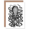 Wee Blue Coo Octopus Vintage Illustration Greeting Card With Envelope