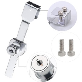 ROLMZJX 5 Pcs Showcase Lock, Zinc Alloy Security Glass Case Lock No Drill Sliding Glass Door Ratchet Lock Drawer Display Case Locks with Different Keys for 2-6mm Thick Glass Door