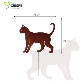 Crispe home & garden Patina Garden Stake - Running Cat Large - Height 29 cm