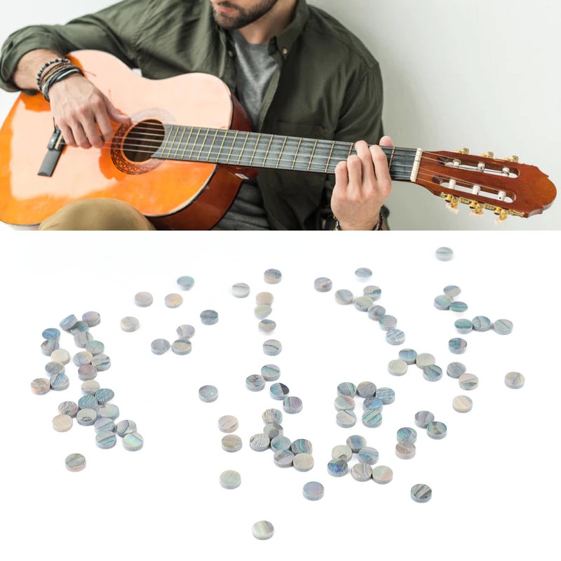 100Pcs Fretboard Dots Natural Abalone Shell Bright Color Round Guitar