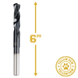 37/64 Inch Drill Bit for Metal - Industrial Grade M35 Cobalt Titanium Aluminum Nitrite - 37/64" Diameter & Total Length of 6" with Working Length of 3" Easily Drill Into Metal, Steel, & Aluminum