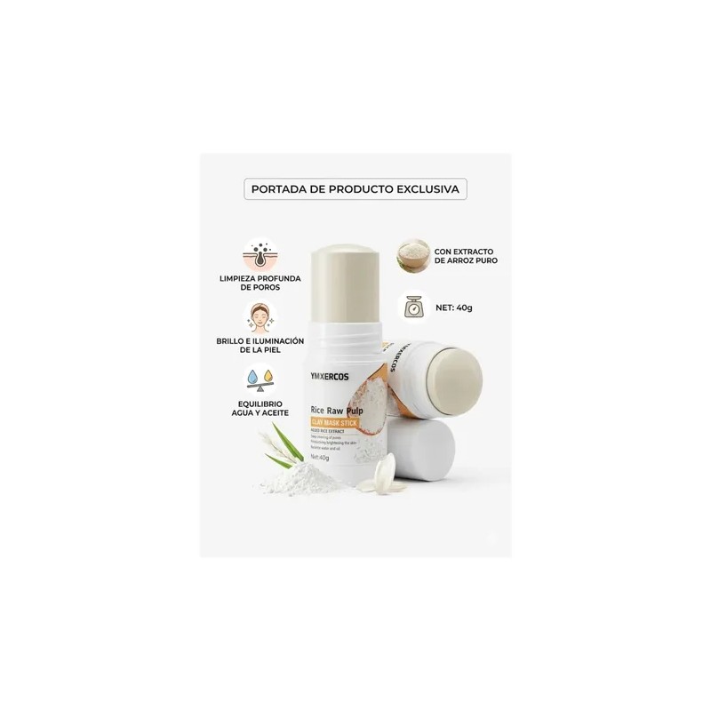 Kit 2 Mascarillas De Arroz En Barra Limpieza Profunda 40g