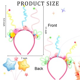 TODDER Birthday Headband Birthday Crown Party Hat for Women Girls Funny Photo Props Novelty Headband for Kids Adults Party Favors Pink Headpiece