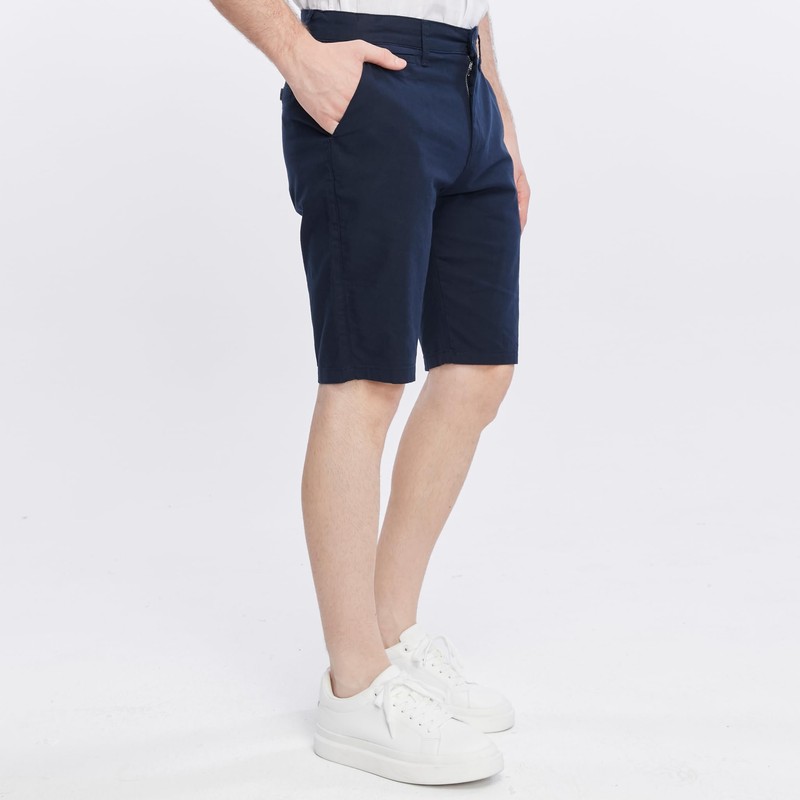 Xact Premium Men's Linen Blend Chino Shorts, navy