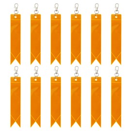 PATIKIL Safety Reflector 6"x1", 12 Pack Reflector Tag Pendant Reflective Safety Keychain Gear for Backpack Cycling Running Wheelchairs, Gold