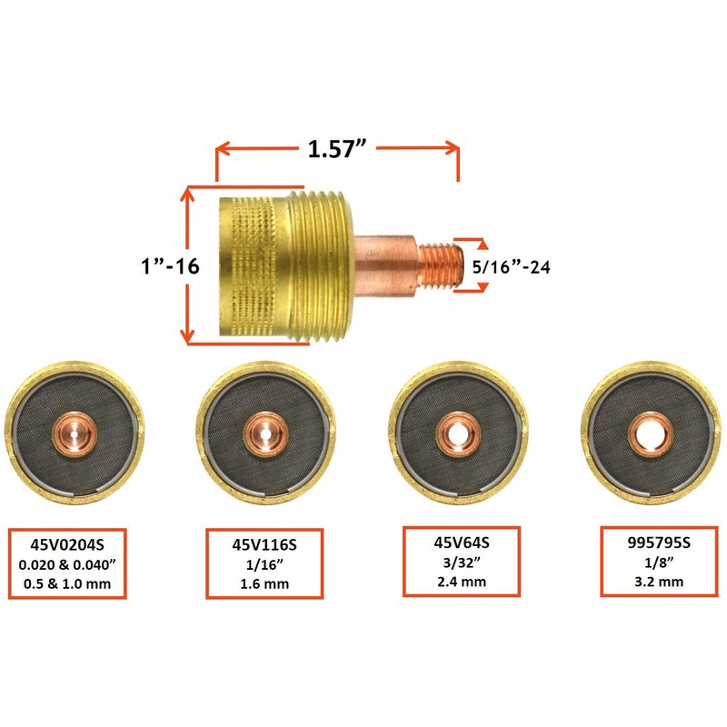 SÜA - Large Diameter Gas Lens Collet Body for TIG