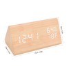 Triangular Digital Wooden Clock Time Date Temperature Humidity Display Alarm
