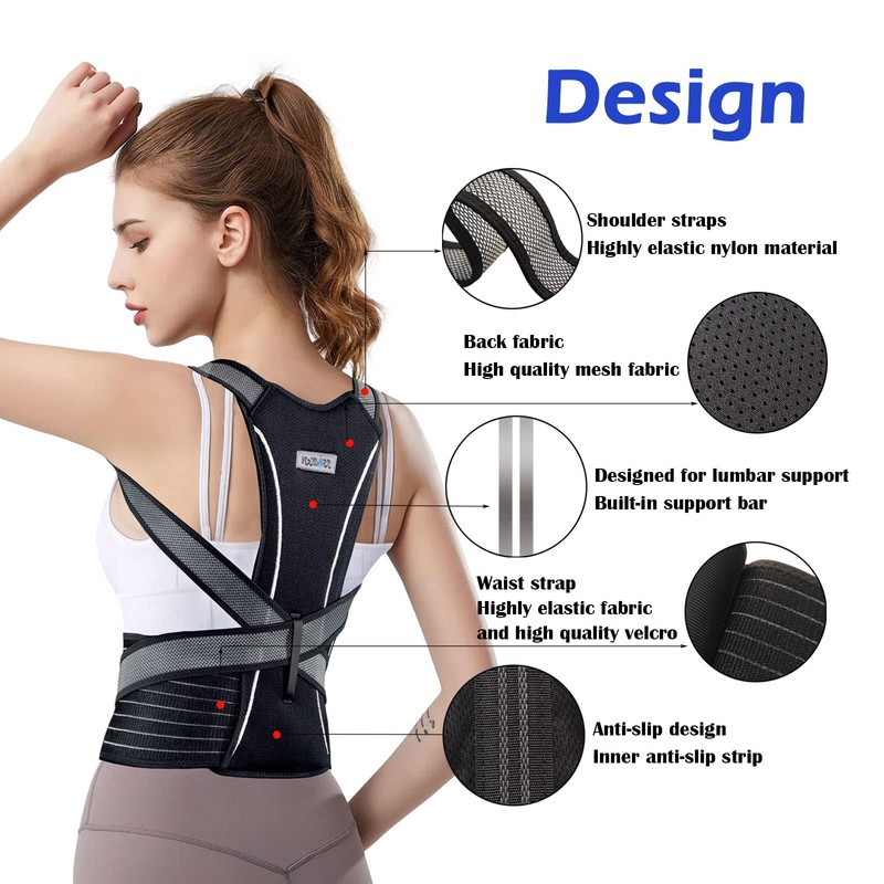 JS&KeJi Posture Corrector Back Straightener for Men and Women Improves