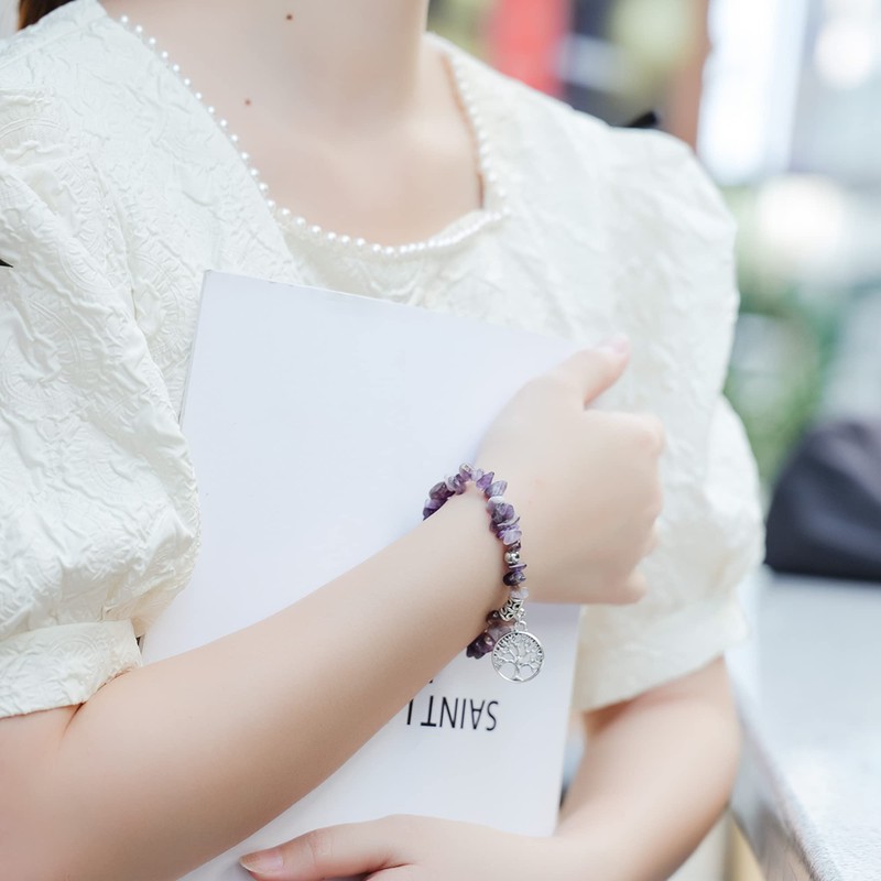 MILAKOO Chip Bracelet Gemstone Bracelet Women's Tree of Life Bracelet