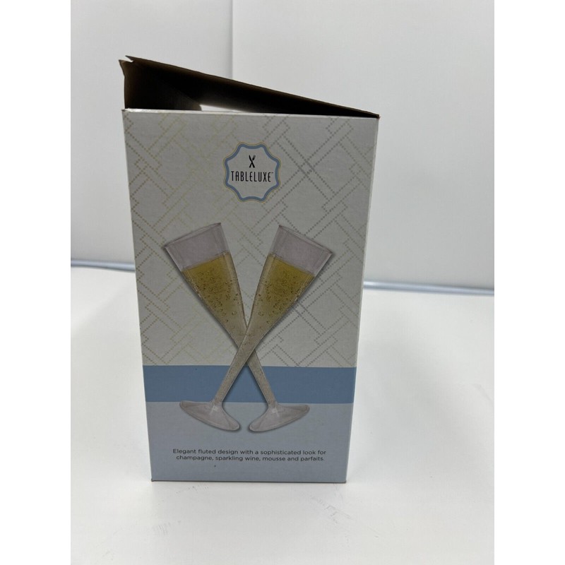 TABLELUXE Qty 10 Luxe Champagne Flutes by TableLuxe Clear Shatter